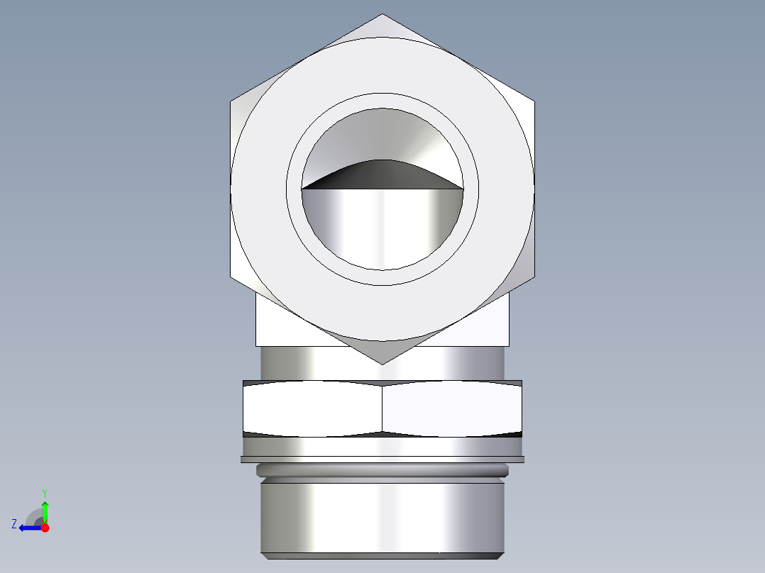 卡套式工业通用硬管接头EO_Adjustable_Locknut_elbow_WEE38ZSMORCF右视图