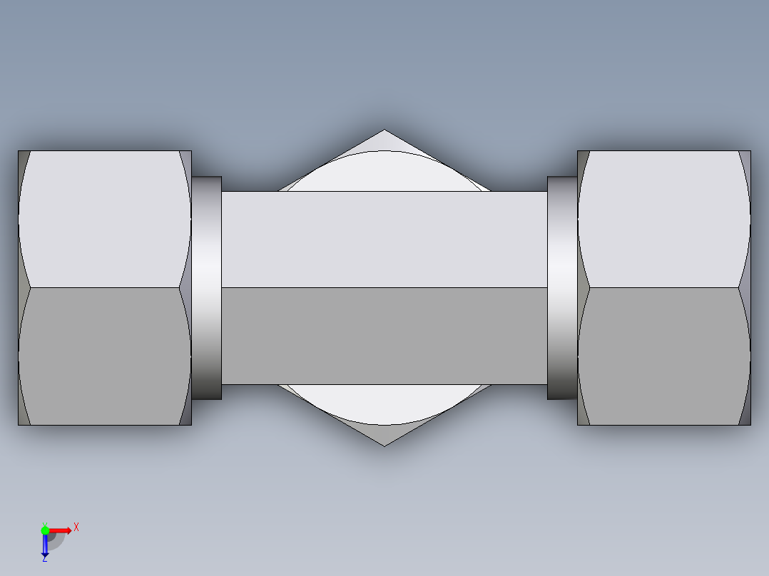 卡套式工业通用硬管接头EO_Assembled_adjustable_standpipe_branch_tee_EVT15LM71俯视图