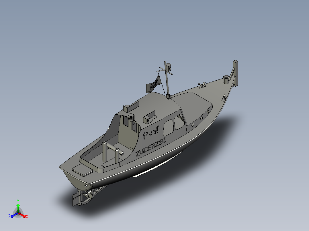 Zuiderzee拖船正等轴测图