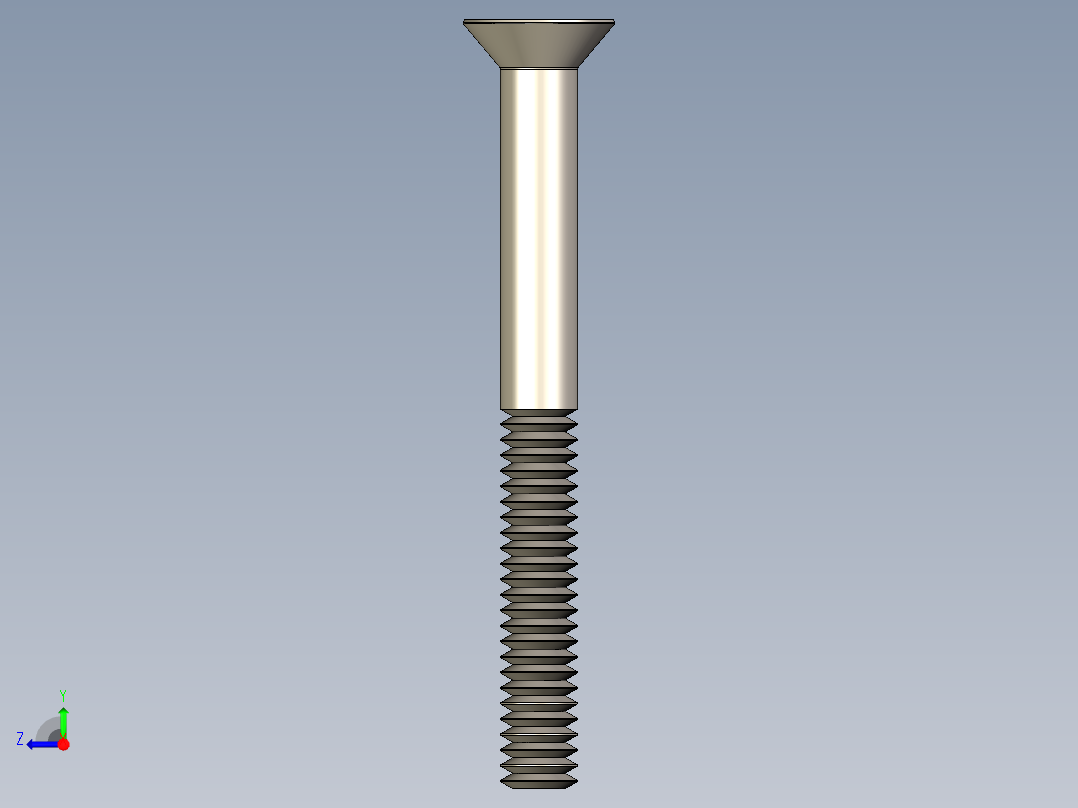 紧固件-IGES 0.2500 Allen Flathead右视图