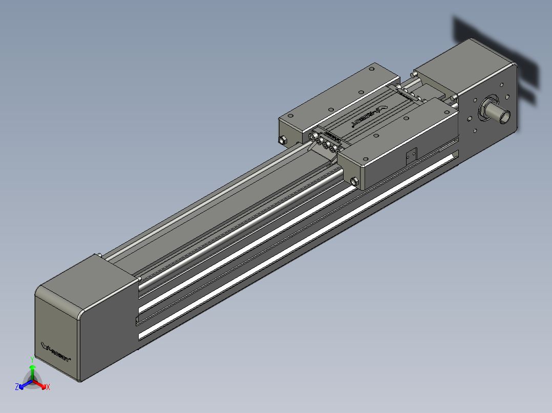 威洛博直线电机模组EB6-L140-S250-光轴正等轴测图