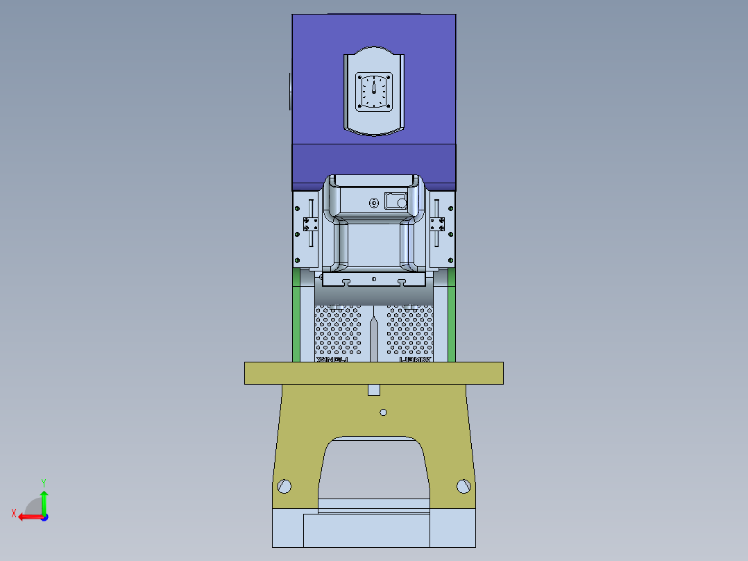 G532 200吨冲床3D图纸后视图