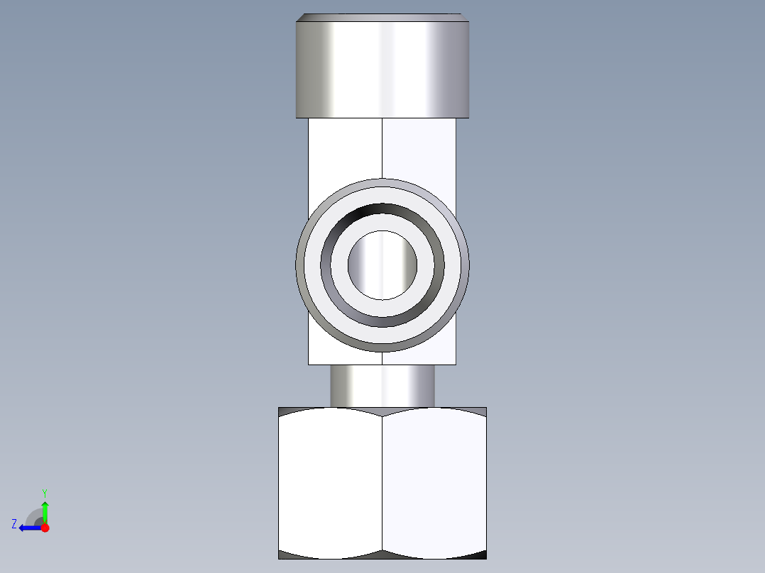 卡套式工业通用硬管接头EO_Standpipe_run_tee_EVL12SOMD71右视图