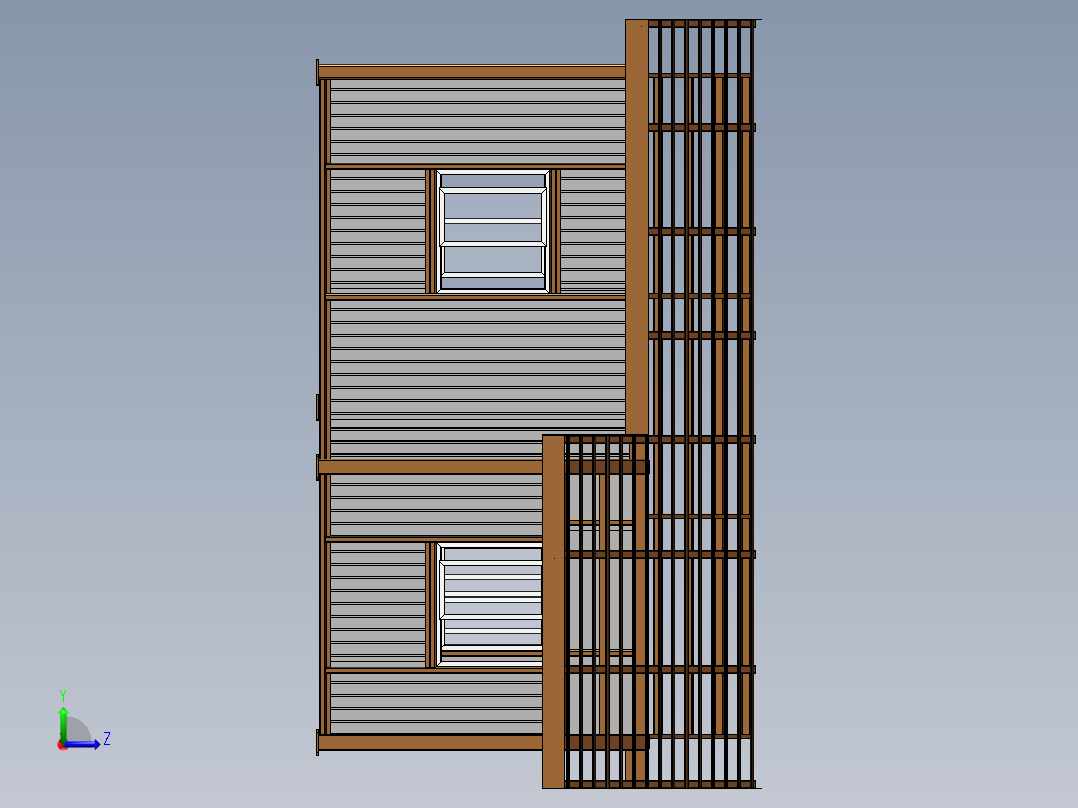 钢结构房B型左视图