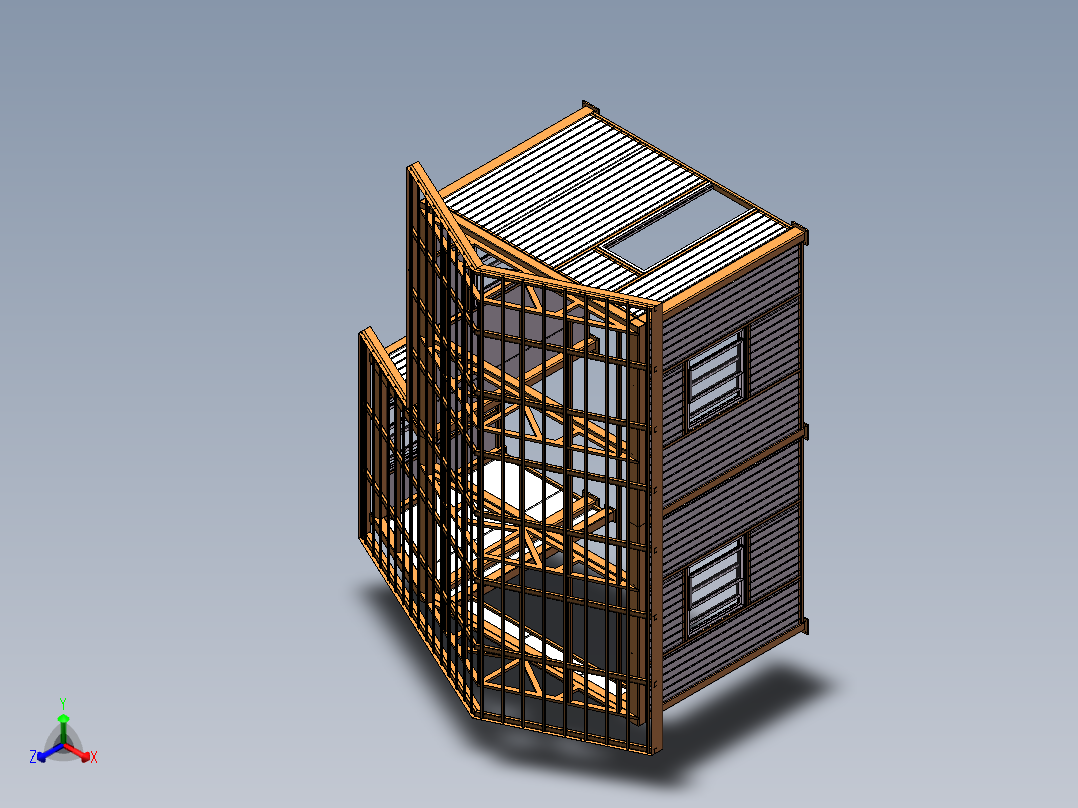 钢结构房B型正等轴测图