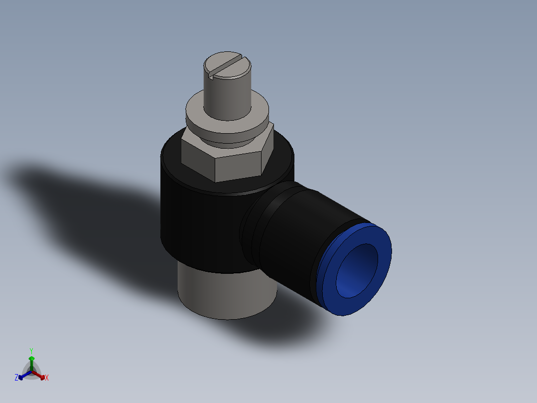 Ø10 x 3-8 - CONTROLE DE FLUXO 90° BANJO (C0K511038)正等轴测图