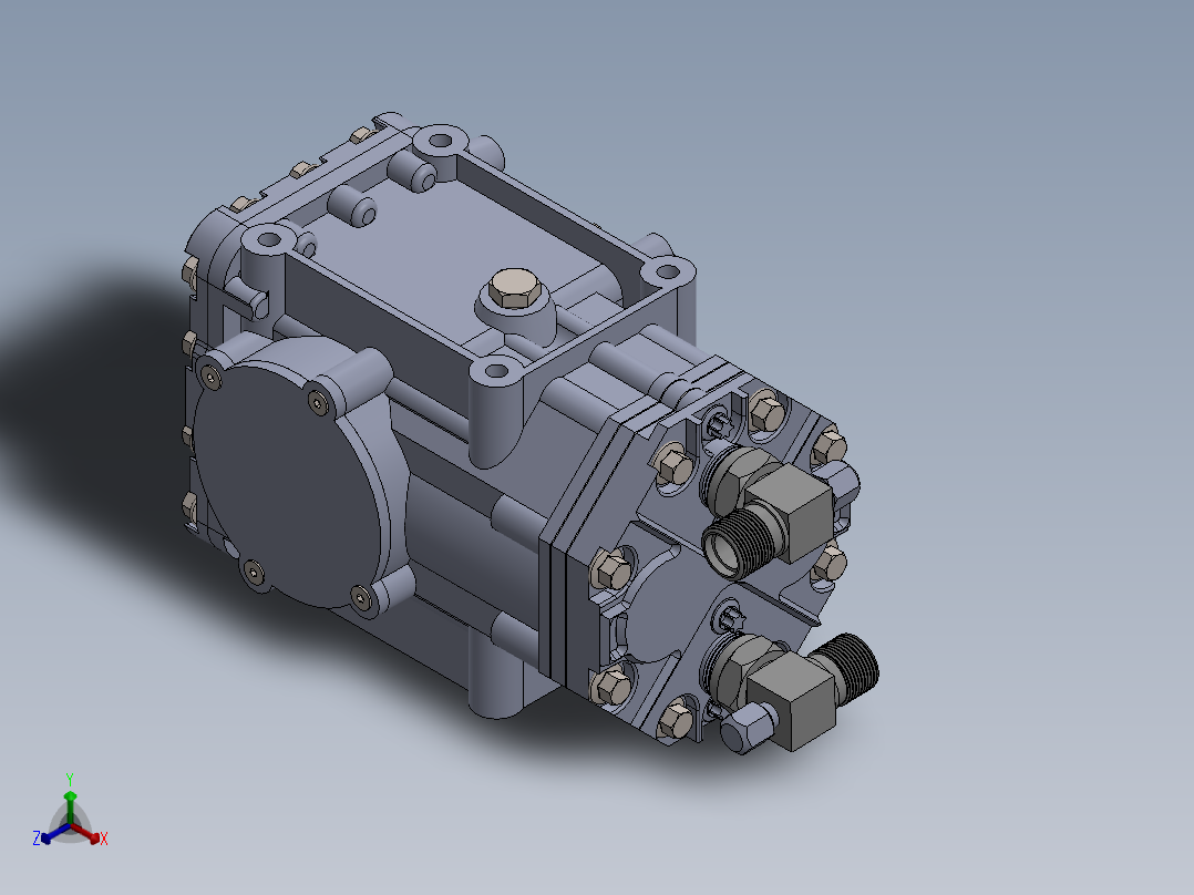 汽车空调压缩机模型--sw stp正等轴测图