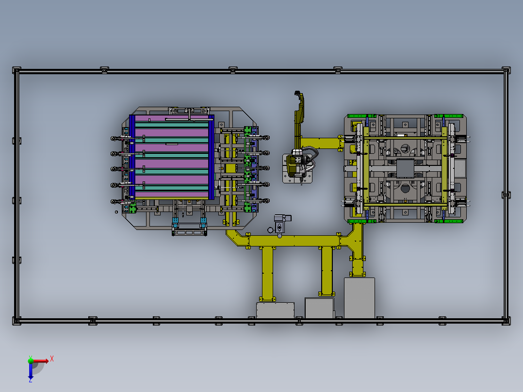 2023.02月-电梯轿底及轿底托架焊接工作站sw19可编辑俯视图