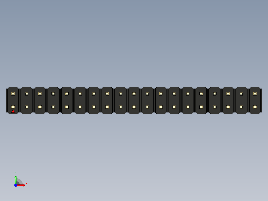 彩色公头100mil（2.54mm）系列-DS1021_black_2x19p_100mil_Type43_rev1.0前视图