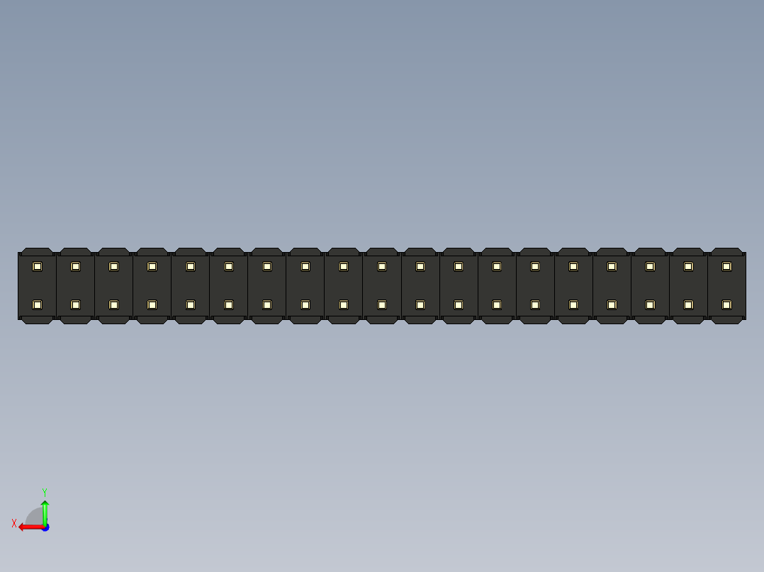 彩色公头100mil（2.54mm）系列-DS1021_black_2x19p_100mil_Type43_rev1.0后视图