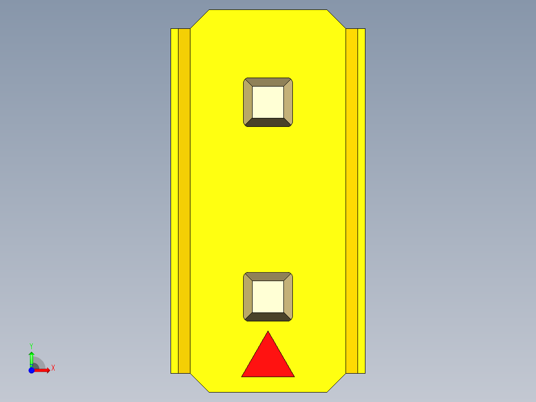 彩色公头100mil（2.54mm）系列-DS1021_yellow_2x01p_100mil_Type43_rev1.0前视图