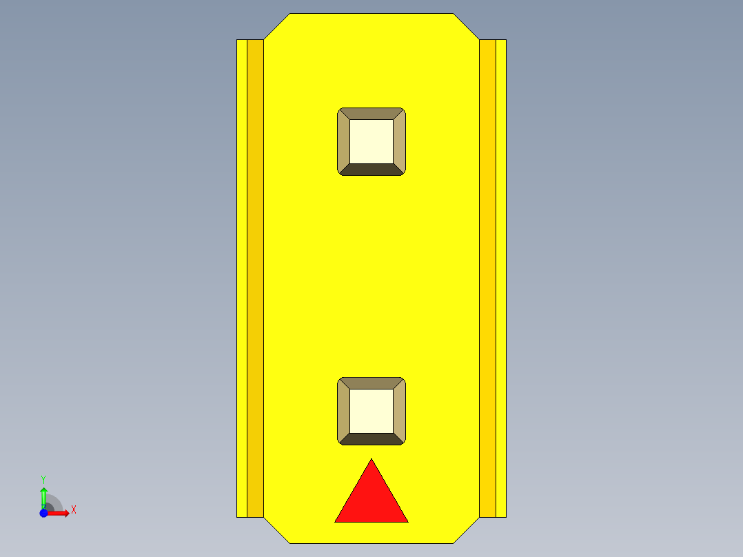 彩色公头100mil（2.54mm）系列-DS1021_yellow_2x01p_100mil_Type1_rev1.0前视图