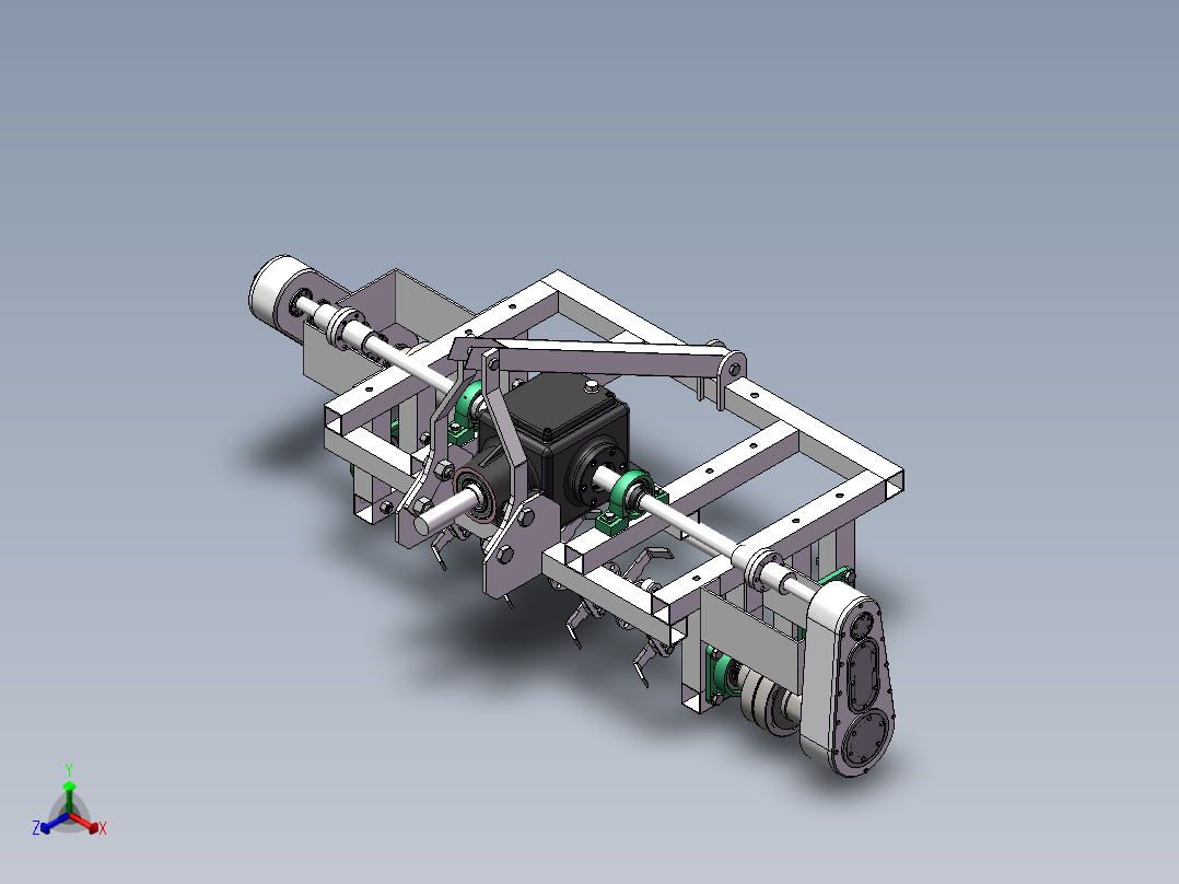 旋耕机正等轴测图