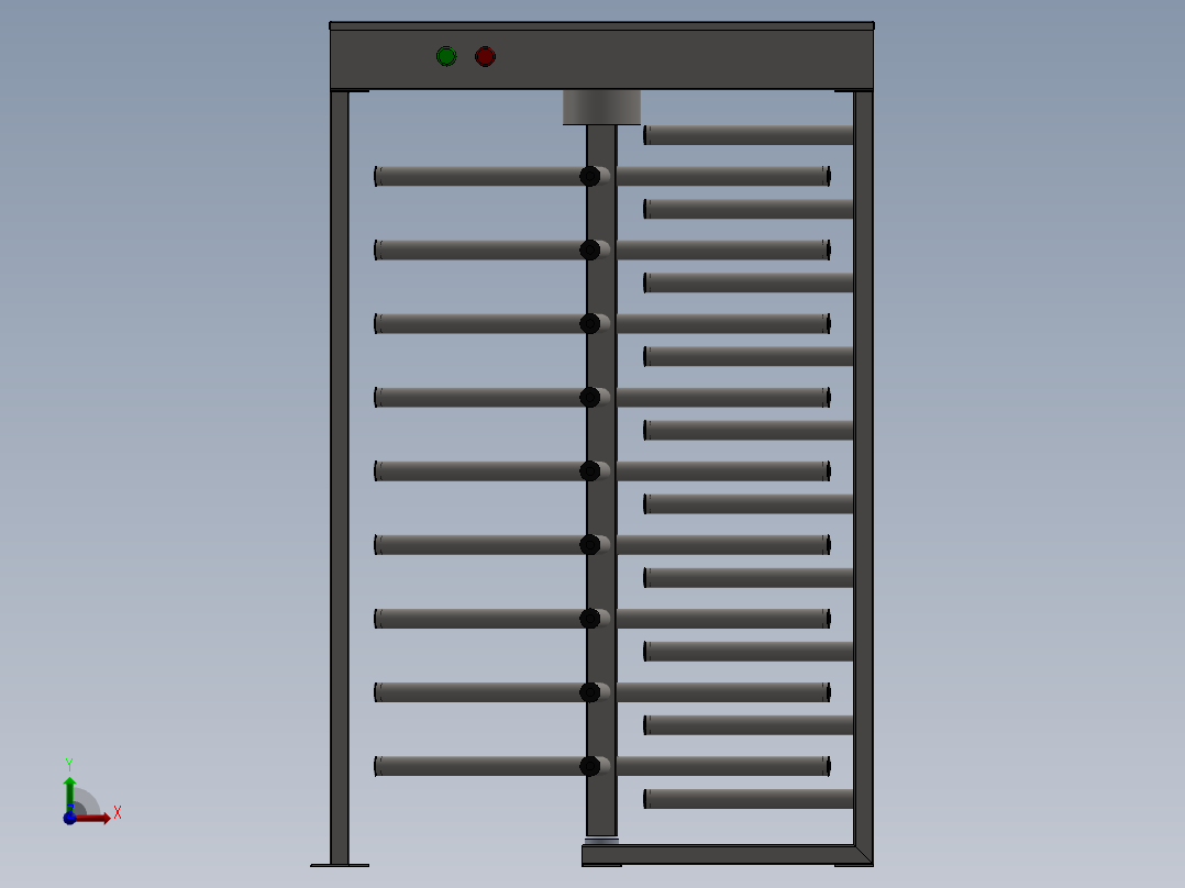 旋转栅门全高前视图