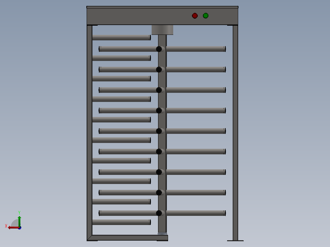 旋转栅门全高后视图