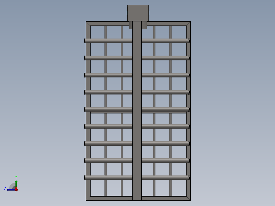 旋转栅门全高右视图