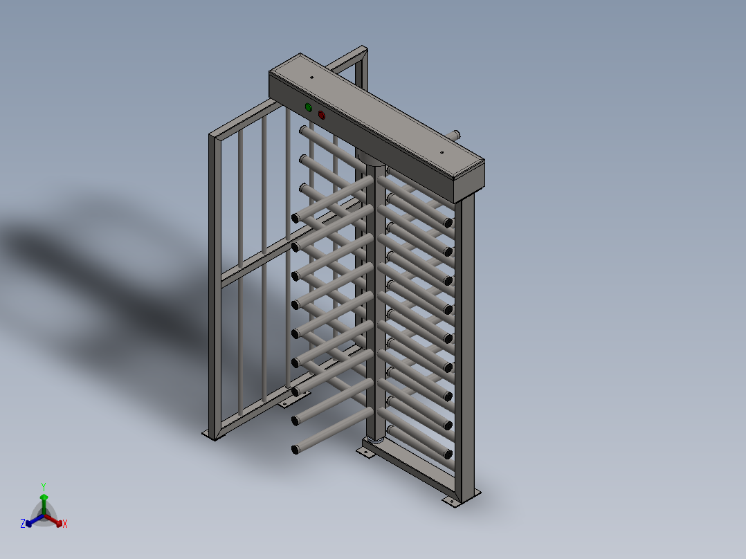 旋转栅门全高正等轴测图