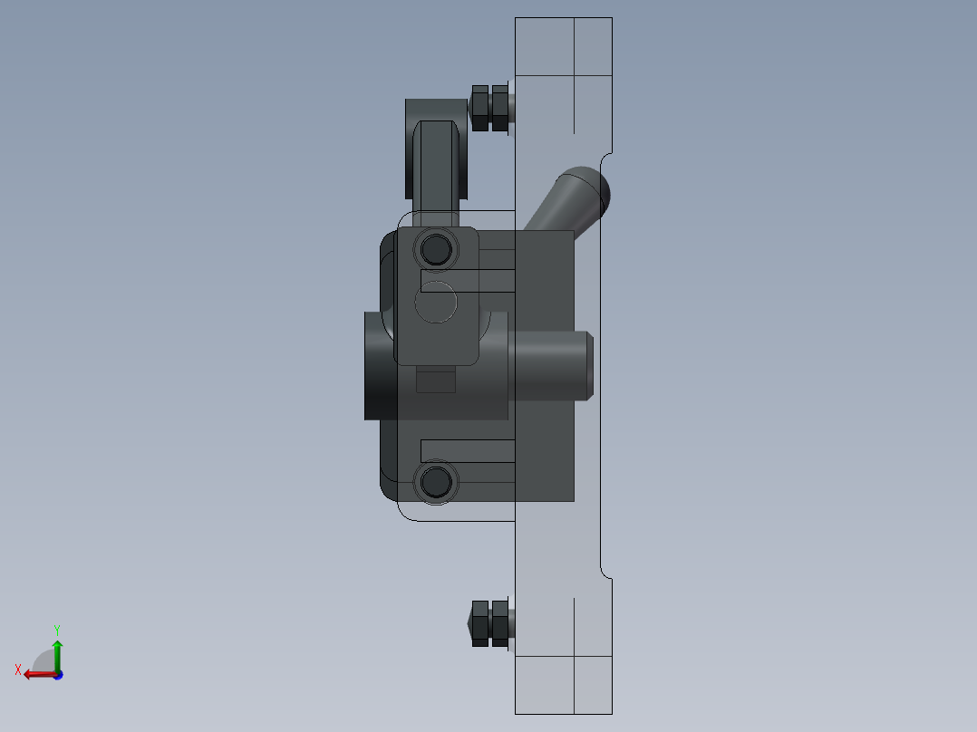 连杆体铣两端面夹具设计后视图