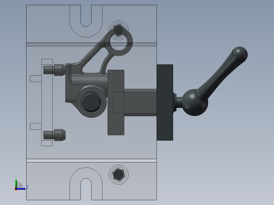 连杆体铣两端面夹具设计左视图