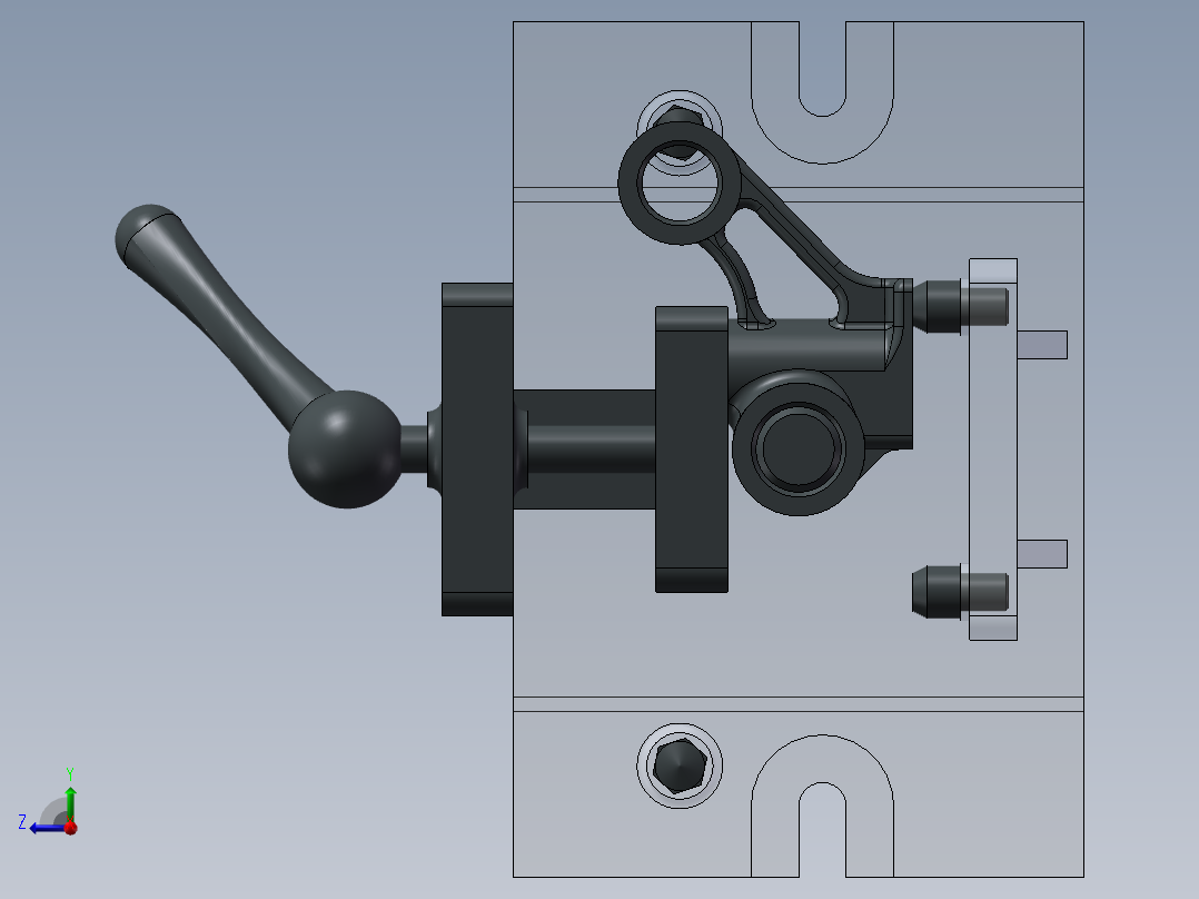 连杆体铣两端面夹具设计右视图