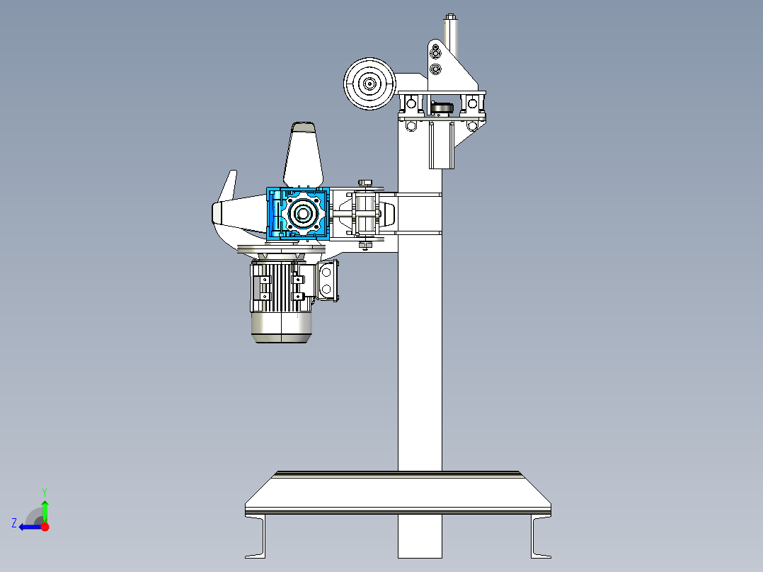 NMRV 50 Wire winder绕线机3D数模图纸 STEP格式右视图