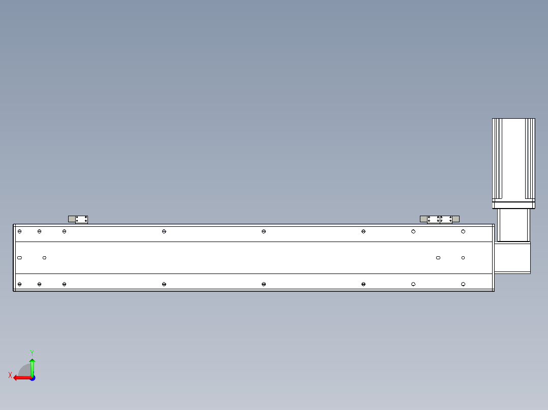 同步带滑台-半封闭B13-L90-S700-R-Z86-D3后视图