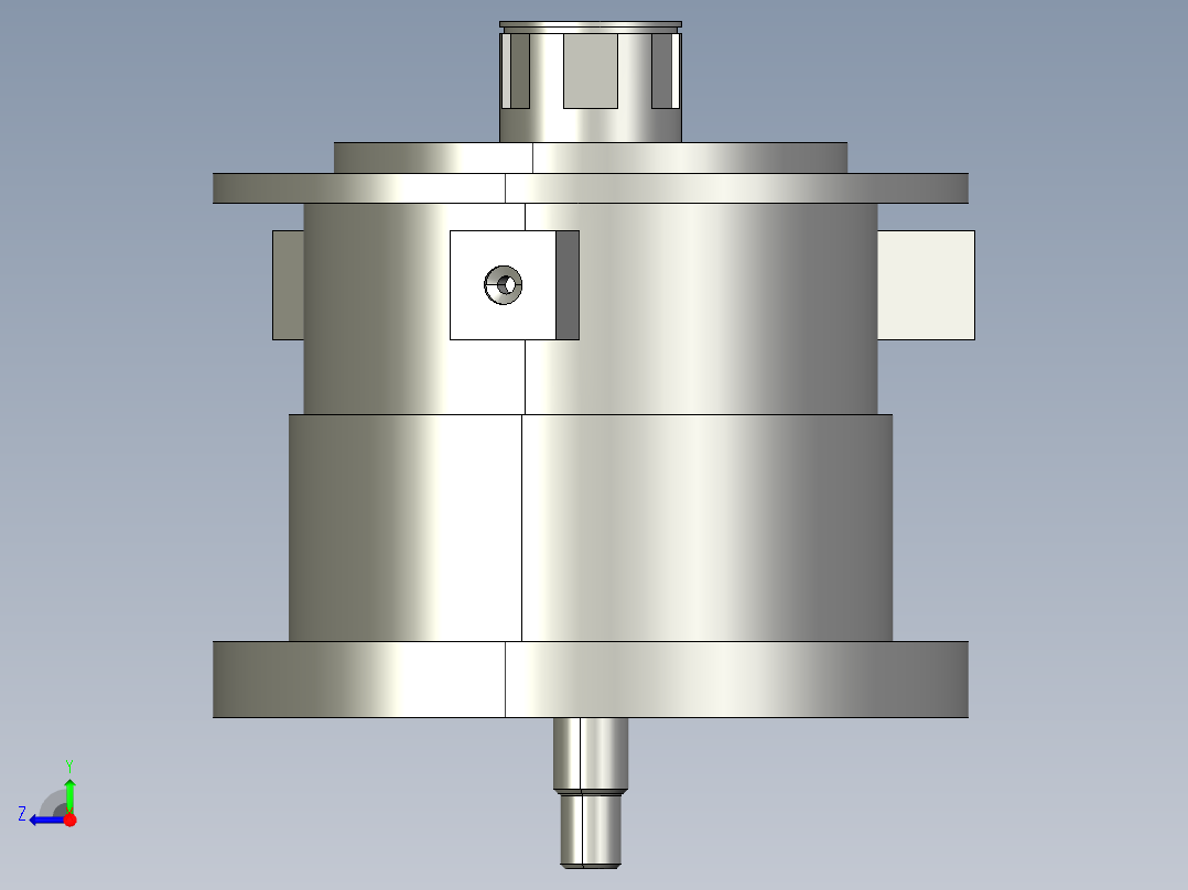 JX605-两级 二级行星齿轮减速器设计三维建模含cad图纸右视图