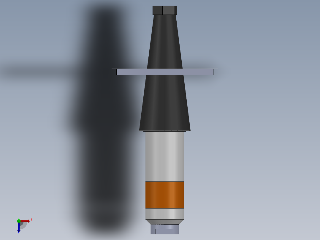 超声波喇叭助推器槽喇叭俯视图