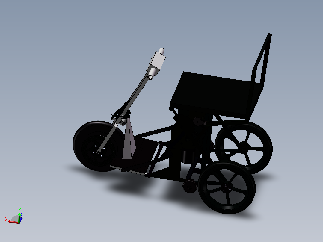 可折叠老年电动代步车三轮车设计含三维SW模型=1249524=500