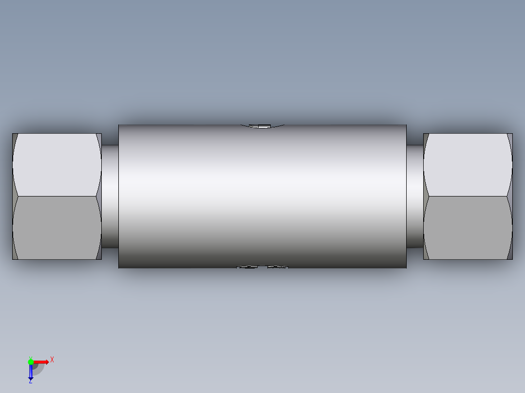 卡套式工业通用硬管接头EO_Weld_bulkhead_fitting_ESV12ZL俯视图