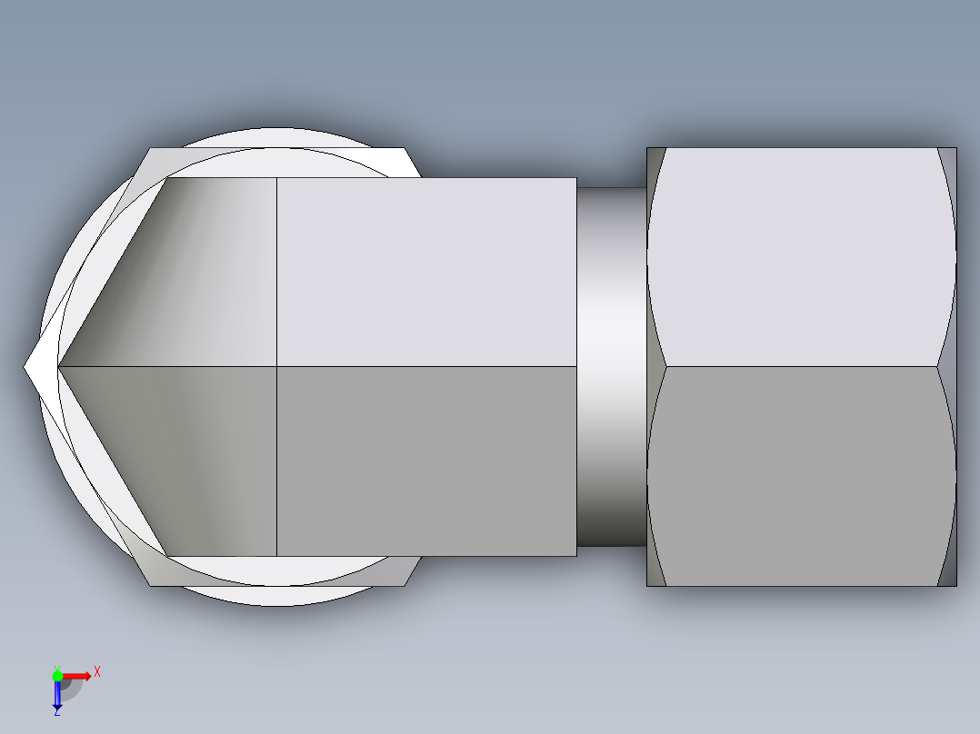卡套式工业通用硬管接头EO_Adjustable_Locknut_elbow_WEE12LRCF俯视图