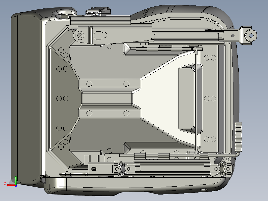 底部带详细结构的座椅后视图