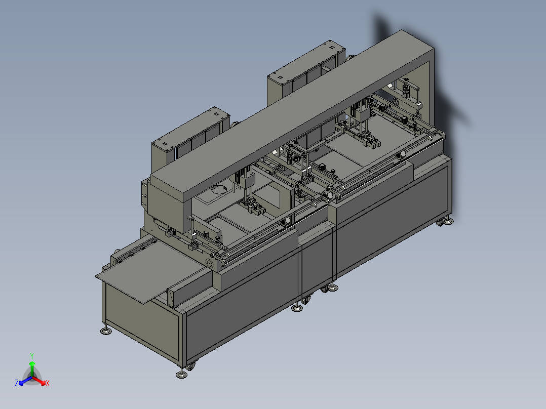 全自动贴标签设备正等轴测图