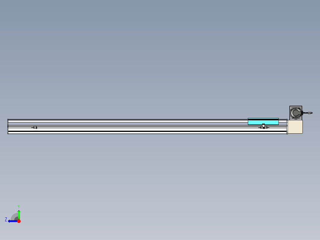 同步带滑台-半封闭B22H-L100-C-S1700-LU-P75-D3-N5右视图