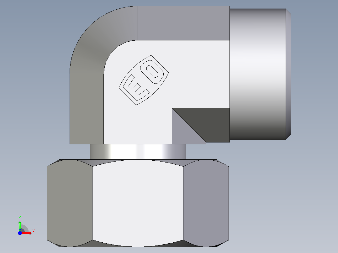 卡套式工业通用硬管接头EO_Standpipe_elbow_EVW22LOMDCF前视图