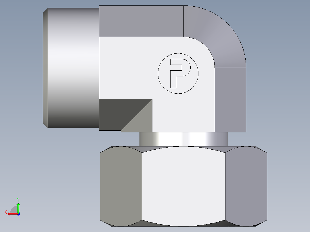 卡套式工业通用硬管接头EO_Standpipe_elbow_EVW22LOMDCF后视图