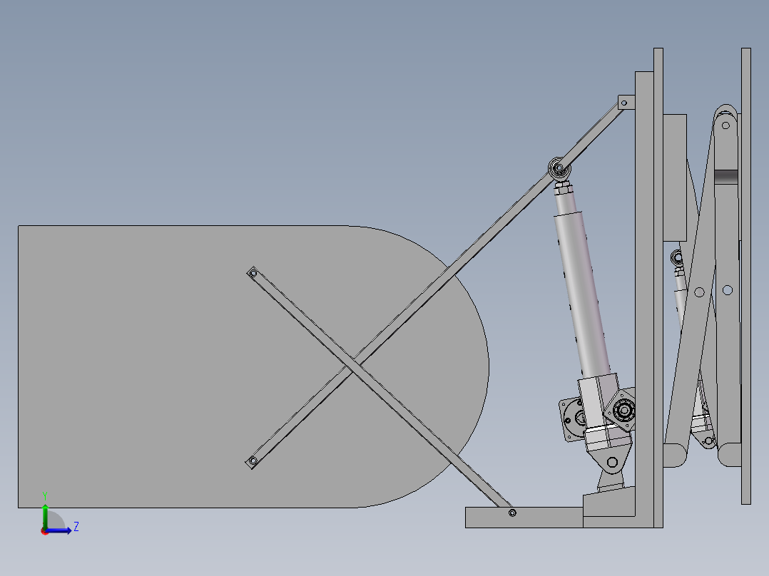 垃圾倾倒装置设计左视图