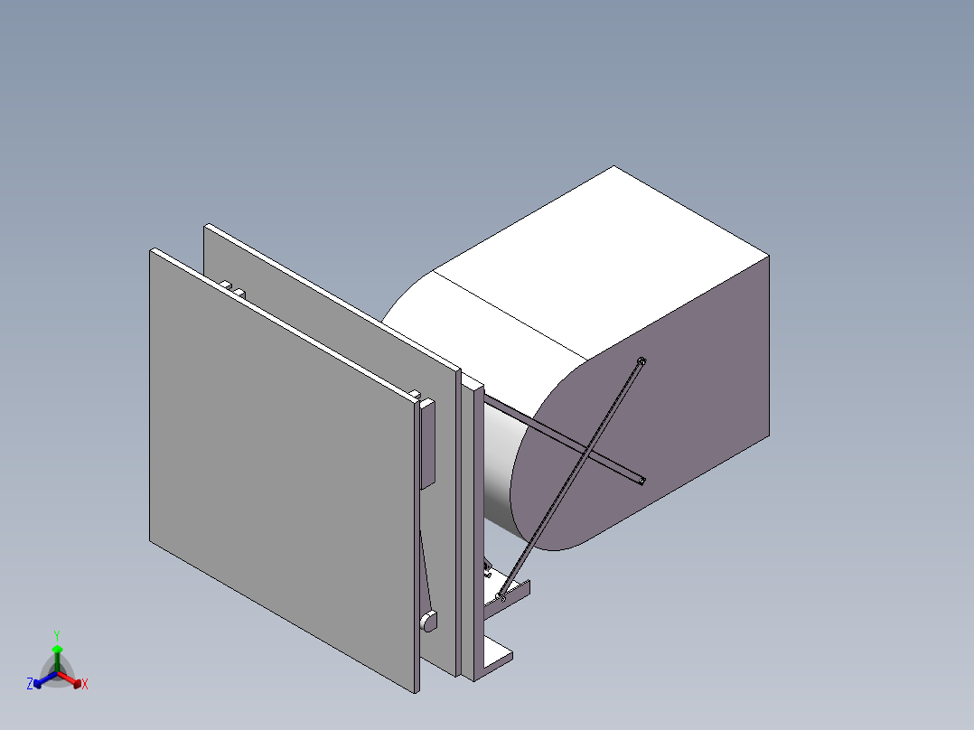 垃圾倾倒装置设计正等轴测图