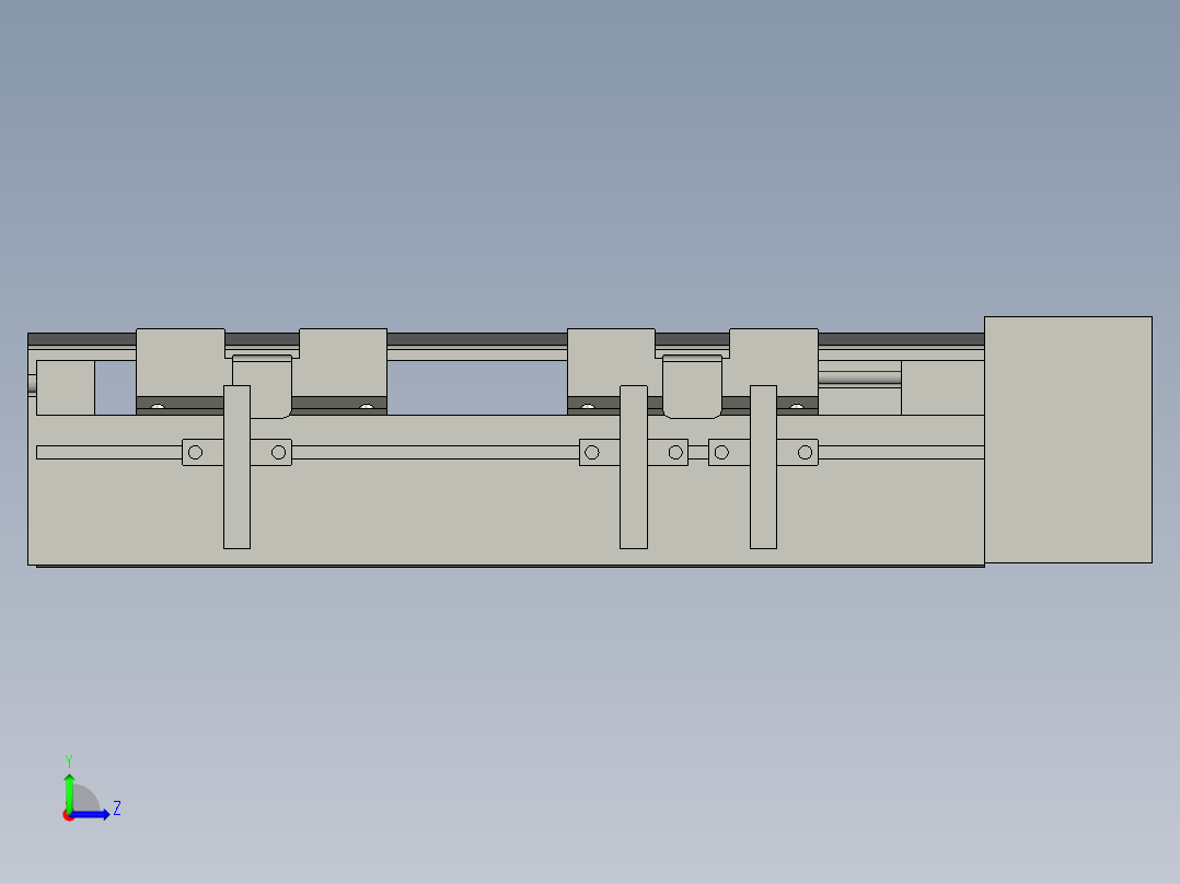 直线模组LHA6-S100-L-100W(16丝杆)设计图纸左视图