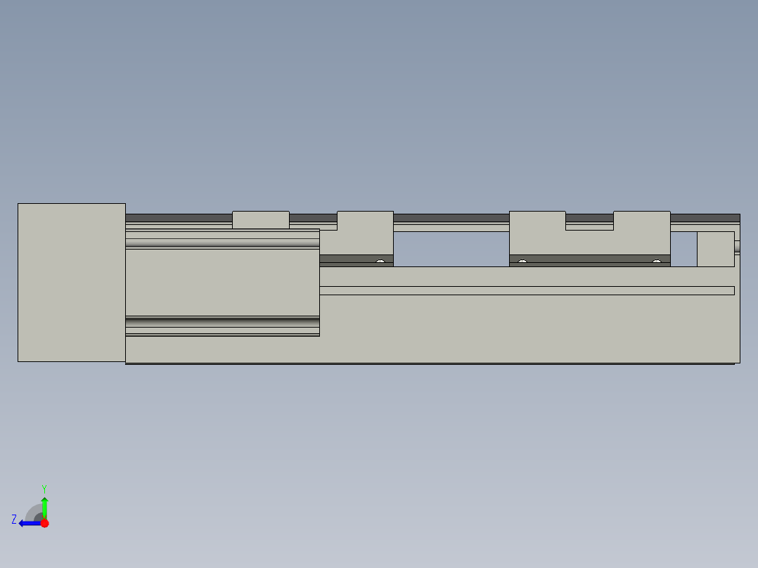 直线模组LHA6-S100-L-100W(16丝杆)设计图纸右视图