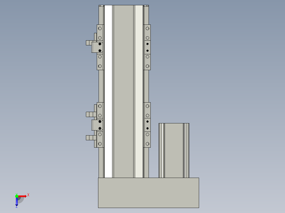 直线模组LHA6-S100-L-100W(16丝杆)设计图纸俯视图