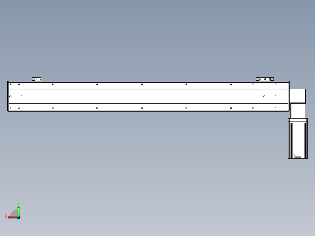同步带滑台-半封闭B13-L90-S1000-L-Z86-D3后视图
