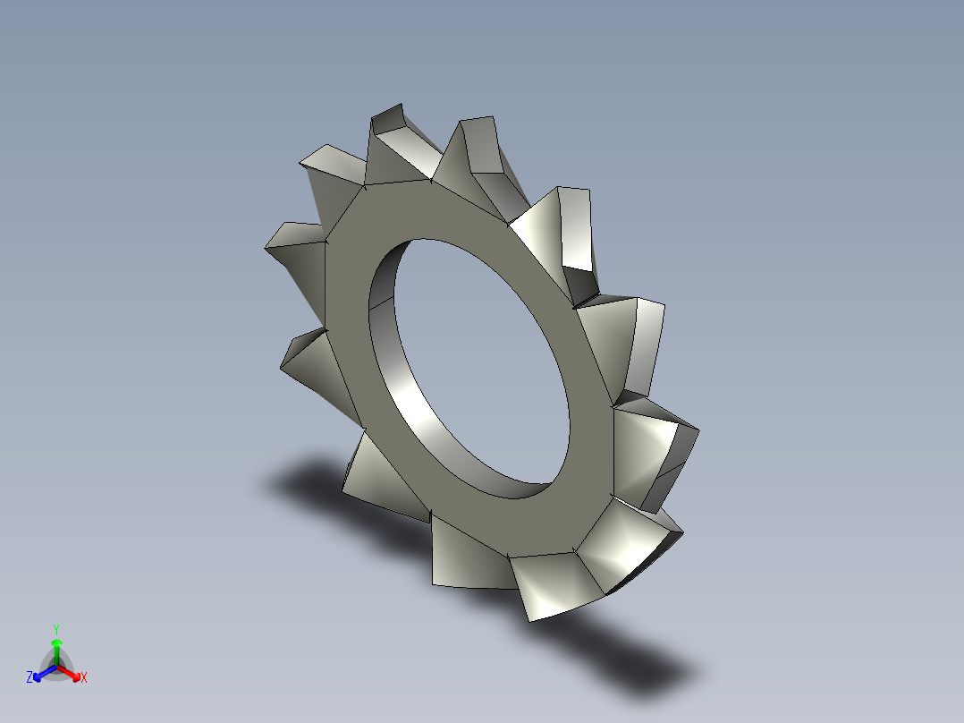 EXTERNAL TOOTH LOCK WASHER for M3 SCREW.STEP正等轴测图