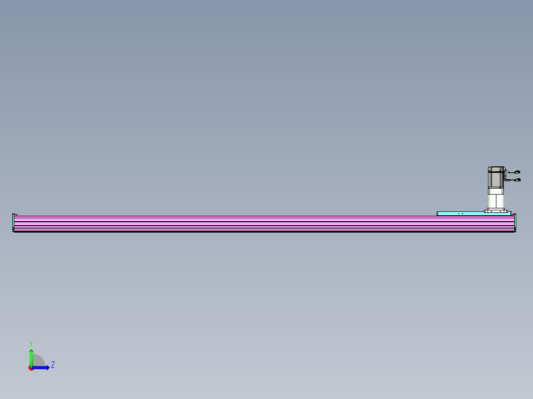 东锦齿条传动DH210G-L167-S2150-BU-减速机+P750W左视图
