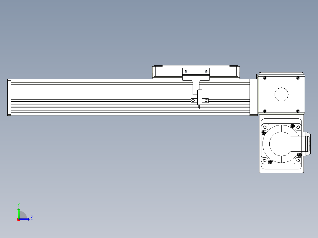 同步带全封闭直线模组TPA-HCB-105D-90-L150-RP-Y-P20-N3左视图