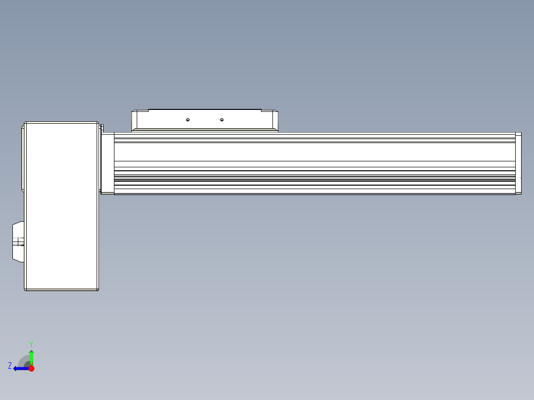 同步带全封闭直线模组TPA-HCB-105D-90-L150-RP-Y-P20-N3右视图