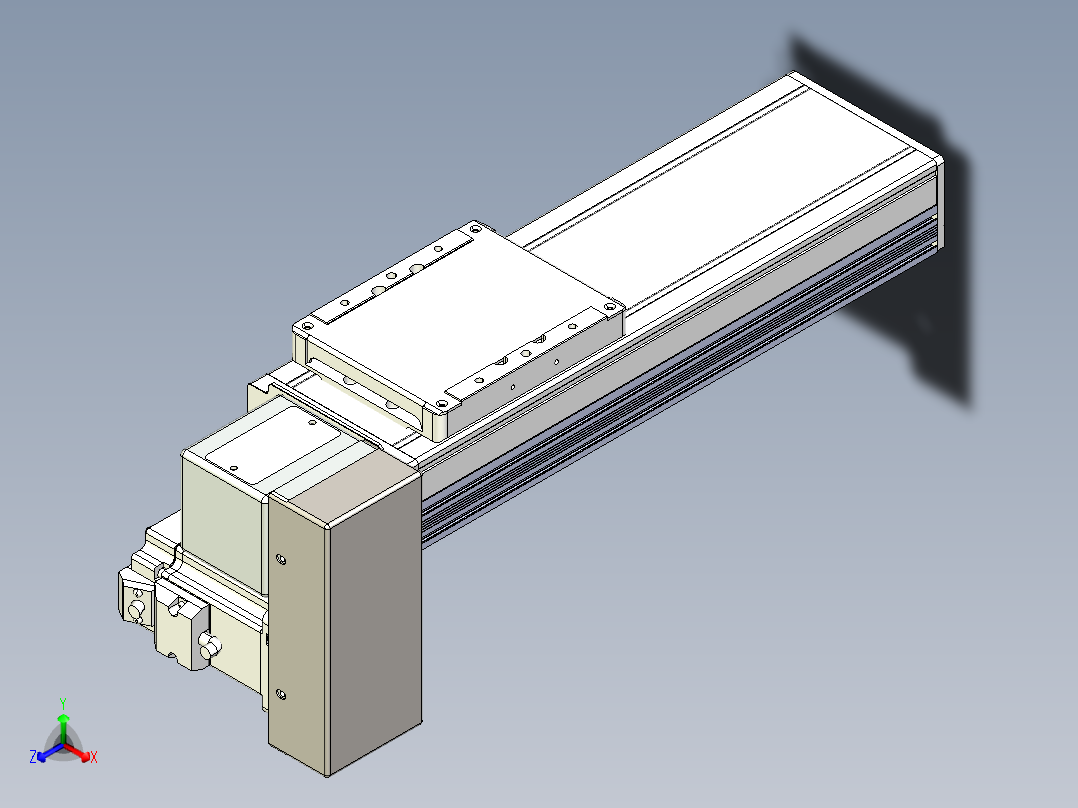 同步带全封闭直线模组TPA-HCB-105D-90-L150-RP-Y-P20-N3正等轴测图