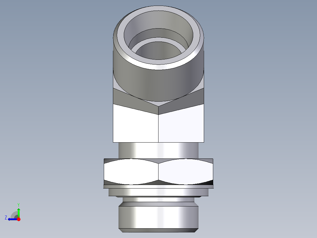 卡套式工业通用硬管接头EO_Adjustable_locknut_45_deg_elbow_VEE20SROMDCF右视图