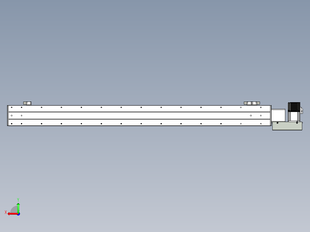 同步带滑台-半封闭B10H-L45-S1100-L-P40-D3后视图