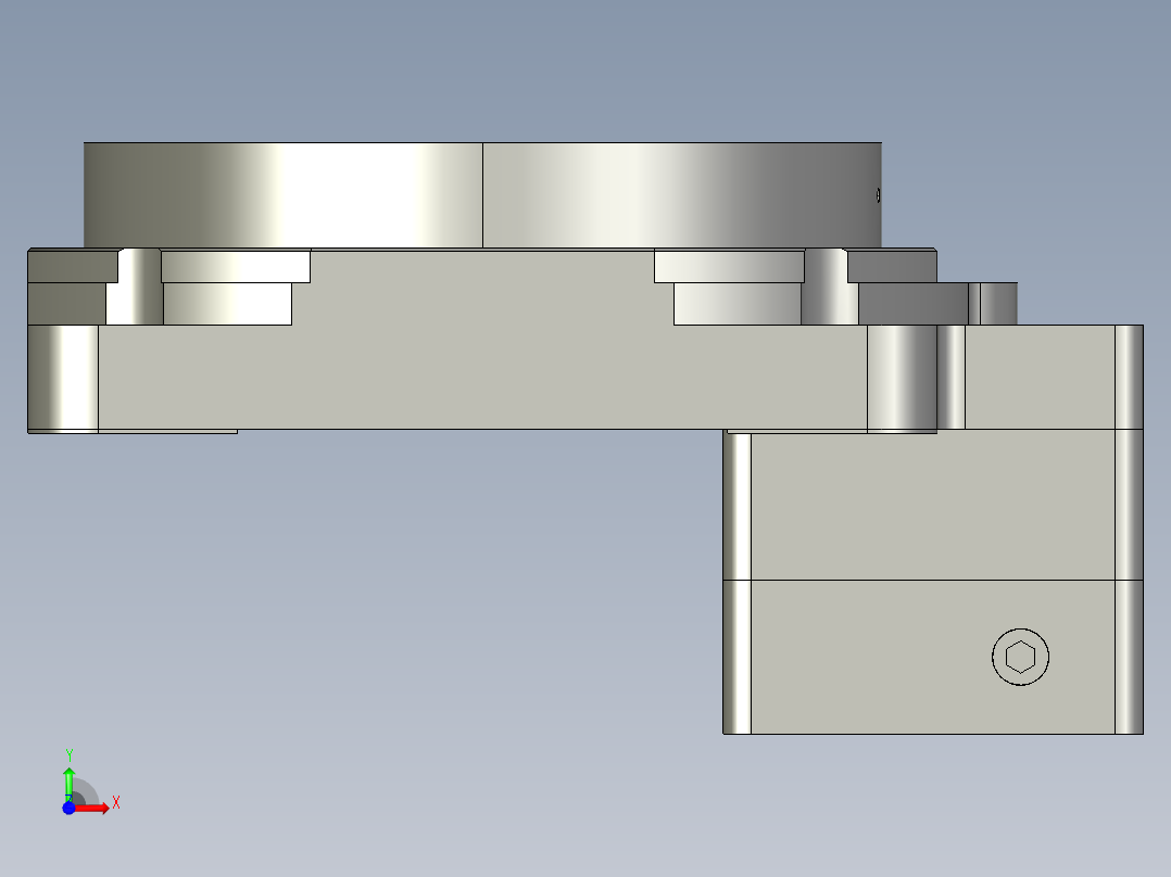 中空旋转平台KFN130-10开键槽(14-35 50-3 4-5.5-70)前视图